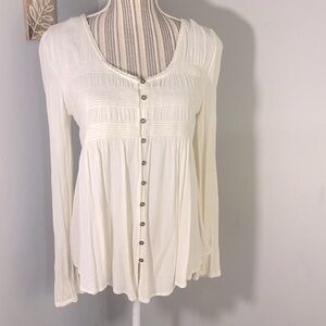 Knox Rose Ivory Button-Down Blouse